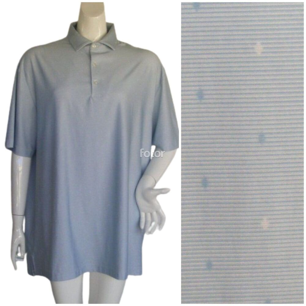Hickey Freeman Golf Polo Shirt, XL, Blue,  Tonal Dots, Short sleeves